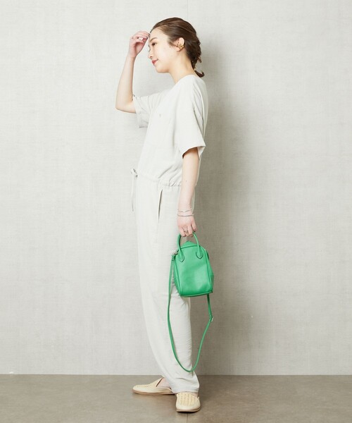 FREAK'S STORE（フリークスストア）の「▽【WEB限定】リラックスオールインワン（つなぎ/オールインワン・レディース・ブラック/パープル/オリーブ/ブルー/ナチュラル・SMALL/MEDIUM）」の6枚目の写真