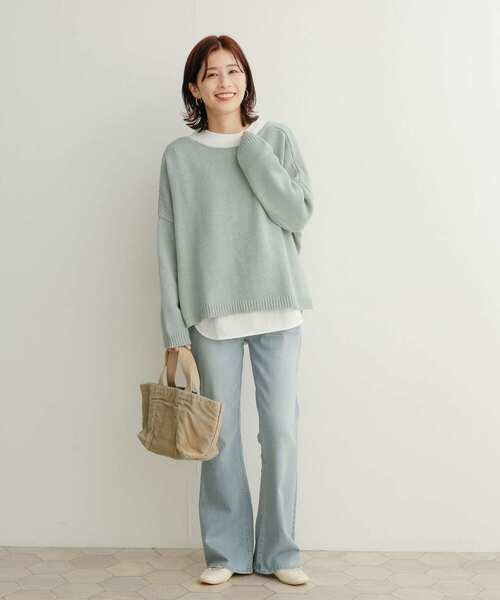 URBAN RESEARCH DOORS(アーバンリサーチドアーズ)の「コットンラウンドヘムチュニックTシャツ(Tシャツ/カットソー・レディース・オフホワイト・1)」の16枚目の写真