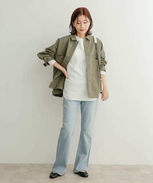 URBAN RESEARCH DOORS(アーバンリサーチドアーズ)の「コットンラウンドヘムチュニックTシャツ(Tシャツ/カットソー・レディース・オフホワイト・1)」の21枚目の写真