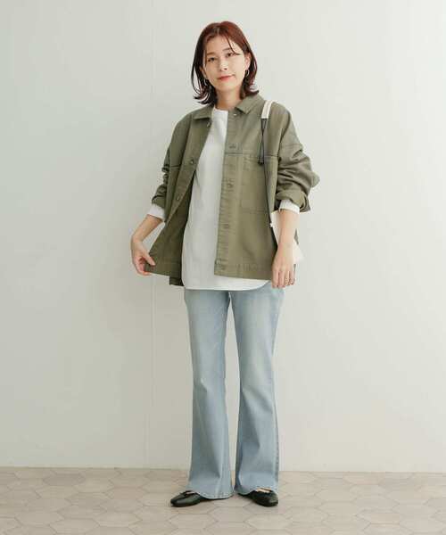 URBAN RESEARCH DOORS(アーバンリサーチドアーズ)の「コットンラウンドヘムチュニックTシャツ(Tシャツ/カットソー・レディース・オフホワイト・1)」の4枚目の写真