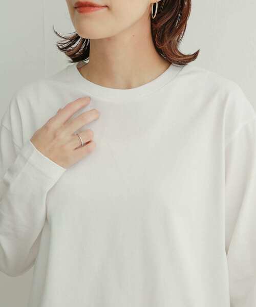 URBAN RESEARCH DOORS(アーバンリサーチドアーズ)の「コットンラウンドヘムチュニックTシャツ(Tシャツ/カットソー・レディース・オフホワイト・1)」の9枚目の写真