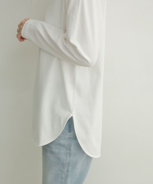 URBAN RESEARCH DOORS(アーバンリサーチドアーズ)の「コットンラウンドヘムチュニックTシャツ(Tシャツ/カットソー・レディース・オフホワイト・1)」の22枚目の写真