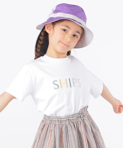 SHIPS（シップス）の「SHIPS KIDS:SHIPS ロゴ TEE(100～160cm)（Tシャツ/カットソー・キッズ・ライトホワイト/ホワイト系その他/ピンク/オレンジ/クリーム/ライトグリーン/グリーン/ネイビー・100/110/120/130/S/145/M/160）」の3枚目の写真