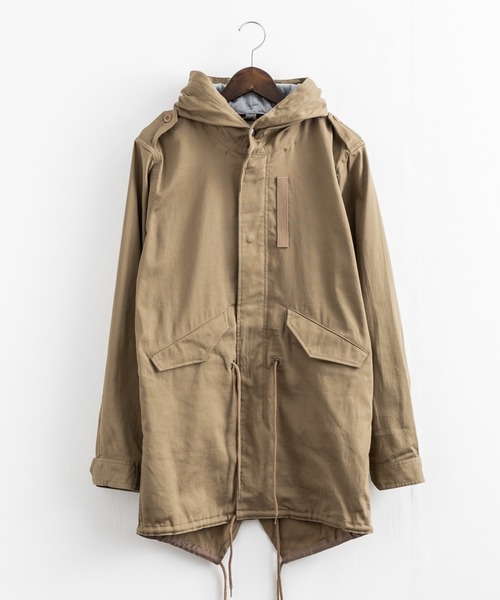 Rocky Monroe(ロッキーモンロー)の「ストレッチジャーマンクロス フーデッドモッズコート スプリングコート(モッズコート・メンズ・ブラック/ベージュ/カーキ・M/L/XL)」の13枚目の写真