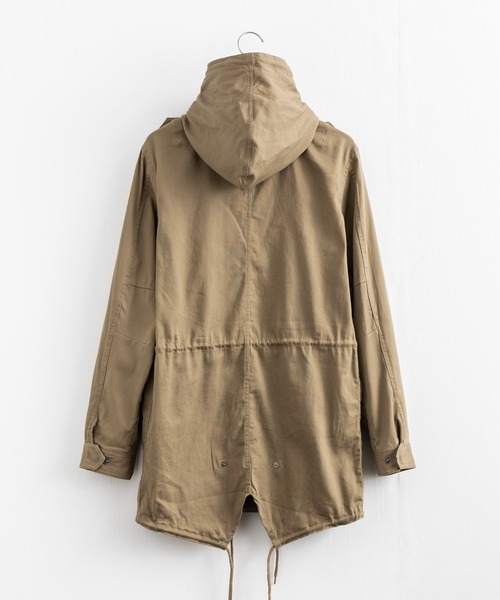 Rocky Monroe(ロッキーモンロー)の「ストレッチジャーマンクロス フーデッドモッズコート スプリングコート(モッズコート・メンズ・ブラック/ベージュ/カーキ・M/L/XL)」の9枚目の写真