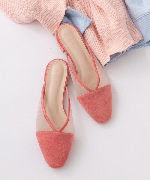 Aunt Marie's(アントマリーズ)の「シアーカラーフラットミュール(サンダル・レディース・ブラック/ピンク/グリーン・S/M/L)」の7枚目の写真