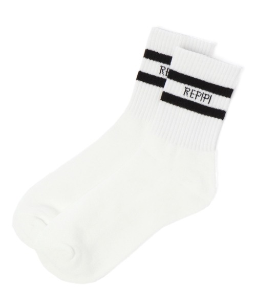 repipi armario(レピピ アルマリオ)の「カラフルラインロゴソックス(ソックス/靴下・キッズ・ブラック系その他/ホワイト/ベージュ/レッド/グリーン系その他・FREE)」の2枚目の写真