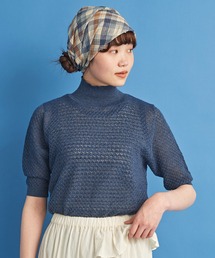 Malle | △malle ラミー/コットン 透かし編みハイネックサマーセーター(ニット/セーター)
