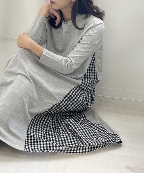 Doux Belle(ドゥーベル)の「バックスリット切替ロングワンピ 長袖(ワンピース・レディース・その他1/その他2/カーキ/ホワイト/ピンク/ベージュ/ブラック/グレー・FREE)」の4枚目の写真