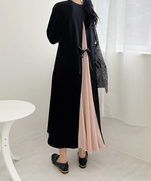 Doux Belle(ドゥーベル)の「バックスリット切替ロングワンピ 長袖(ワンピース・レディース・その他1/その他2/カーキ/ホワイト/ピンク/ベージュ/ブラック/グレー・FREE)」の6枚目の写真