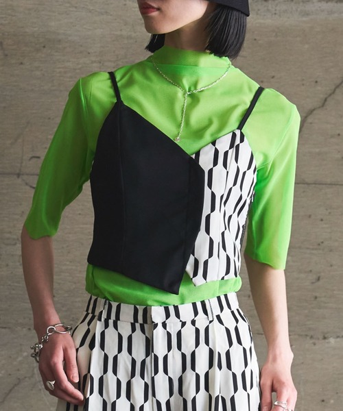 VACANCY（ヴァカンシー）の「マルチウェーブ柄ビスチェ(セットアップパンツあり)/アソート柄（その他トップス・レディース・ブラック/その他/ナチュラル・FREE）」の2枚目の写真