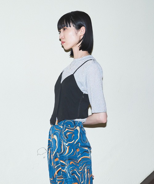 VACANCY（ヴァカンシー）の「マルチウェーブ柄ビスチェ(セットアップパンツあり)/アソート柄（その他トップス・レディース・ブラック/その他/ナチュラル・FREE）」の6枚目の写真