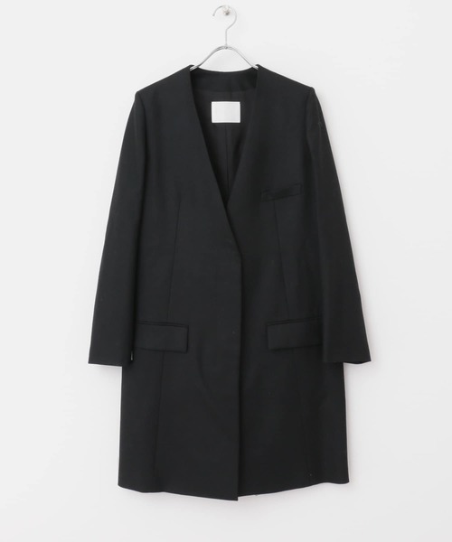 URBAN RESEARCH（アーバンリサーチ）の「bolsista　NO-COLLAR COAT（ノーカラージャケット・レディース・ブラック/キャメル・38/36）」の2枚目の写真