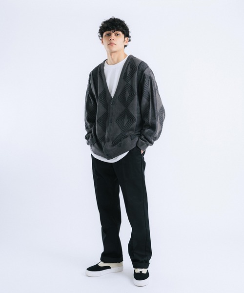 Ressaca(レサーカ)の「Revo./レヴォ 総柄ジャガード編みカーディガン(カーディガン/ボレロ・メンズ・ブラック/ベージュ系その他/ブラック系その他/ベージュ・M/L)」の8枚目の写真