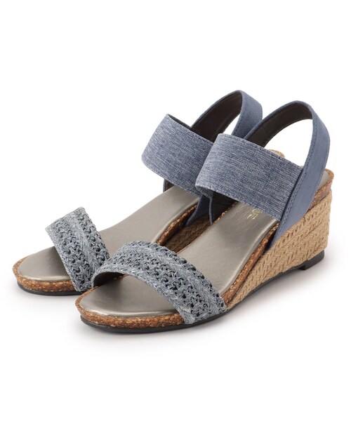 SHOO・LA・RUE(シューラルー)の「◆【累計28万足/シューダル】ウェッジソールサンダル(サンダル・レディース・カーキ/サンドベージュ/ネイビー/ブラック/ブロンズ/シルバー系2/ゴールド系2/ライトパープル/ベージュ系3/ネイビー系/ブルー系3/ライトイエロー系1/ピンク系/ベージュ系その他3/オレンジ系その他2/ブラウン系2/ブラウン系5/アイボリー系1/チョコ・45/35/25)」の12枚目の写真