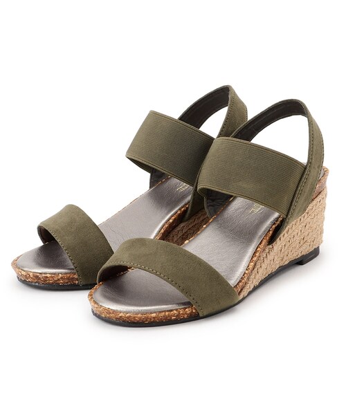 SHOO・LA・RUE(シューラルー)の「◆【累計28万足/シューダル】ウェッジソールサンダル(サンダル・レディース・カーキ/サンドベージュ/ネイビー/ブラック/ブロンズ/シルバー系2/ゴールド系2/ライトパープル/ベージュ系3/ネイビー系/ブルー系3/ライトイエロー系1/ピンク系/ベージュ系その他3/オレンジ系その他2/ブラウン系2/ブラウン系5/アイボリー系1/チョコ・45/35/25)」の9枚目の写真