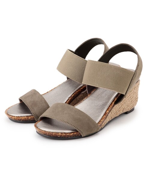 SHOO・LA・RUE(シューラルー)の「◆【累計28万足/シューダル】ウェッジソールサンダル(サンダル・レディース・カーキ/サンドベージュ/ネイビー/ブラック/ブロンズ/シルバー系2/ゴールド系2/ライトパープル/ベージュ系3/ネイビー系/ブルー系3/ライトイエロー系1/ピンク系/ベージュ系その他3/オレンジ系その他2/ブラウン系2/ブラウン系5/アイボリー系1/チョコ・45/35/25)」の6枚目の写真