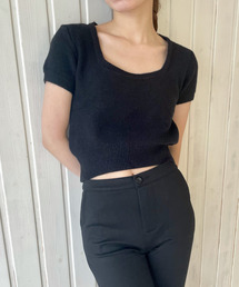 GIMME GIMME | 【GIMME GIMME】Short-sleeved knit gimw22s009(ニット/セーター)