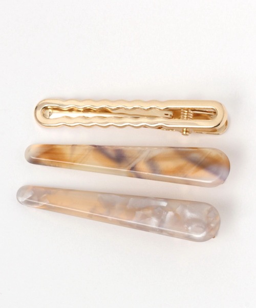 LAKOLE（ラコレ）の「メタル×アセチヘアピン3点SET / 269842（ヘアピン・レディース・ブラウン/オフホワイト/イエロー/ベージュ/ライトブラウン/パープル・FREE）」の5枚目の写真