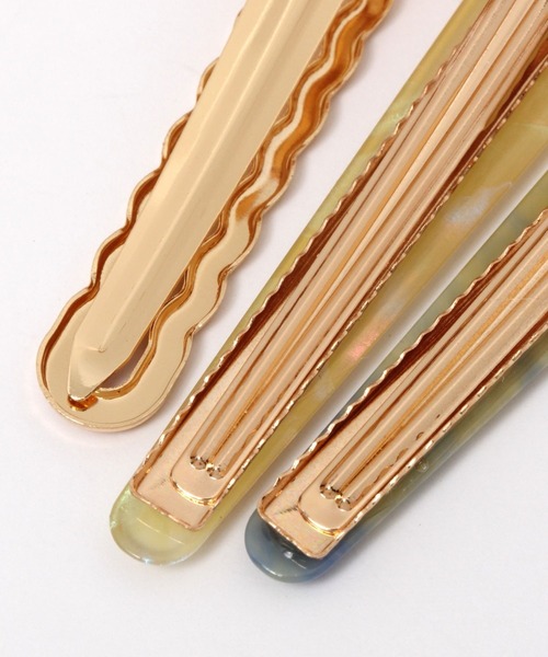 LAKOLE（ラコレ）の「メタル×アセチヘアピン3点SET / 269842（ヘアピン・レディース・ブラウン/オフホワイト/イエロー/ベージュ/ライトブラウン/パープル・FREE）」の9枚目の写真