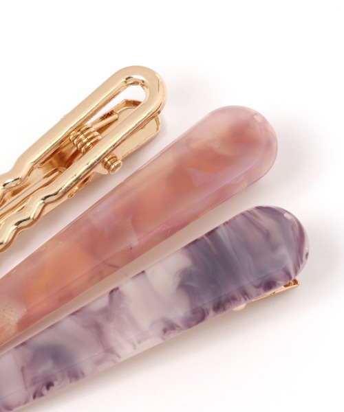 LAKOLE（ラコレ）の「メタル×アセチヘアピン3点SET / 269842（ヘアピン・レディース・ブラウン/オフホワイト/イエロー/ベージュ/ライトブラウン/パープル・FREE）」の7枚目の写真