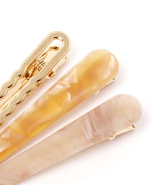 LAKOLE（ラコレ）の「メタル×アセチヘアピン3点SET / 269842（ヘアピン・レディース・ブラウン/オフホワイト/イエロー/ベージュ/ライトブラウン/パープル・FREE）」の15枚目の写真