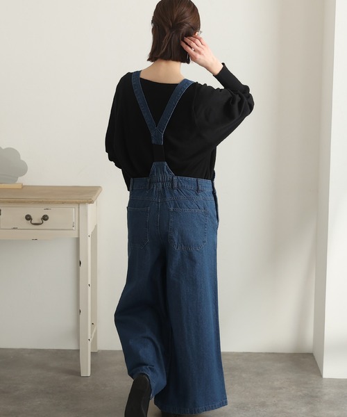 ElegChic（エレグシック）の「カシュクールデニムサロペット（サロペット/オーバーオール・レディース・ネイビー/ブルー・M/XXL/XL/4L/L）」の5枚目の写真