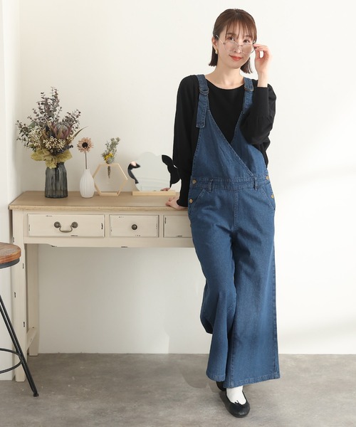 楽天市場】オールインワン Vネック カシュクール デニム