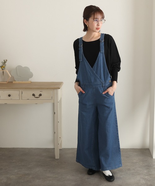 ElegChic（エレグシック）の「カシュクールデニムサロペット（サロペット/オーバーオール・レディース・ネイビー/ブルー・M/XXL/XL/4L/L）」の16枚目の写真