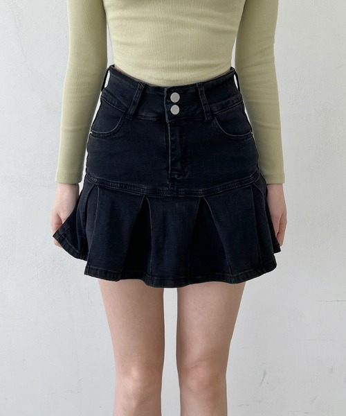 by muni:r(バイ ムニール)の「ハーフプリーツデニムスカート(デニムスカート・レディース・ブラック・SMALL/MEDIUM)」の22枚目の写真