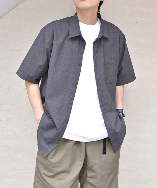 SHIPS any（シップス エニィ）の「SHIPS any: 【ウォッシャブル】CROSS MOVA ストレッチ リラックス  半袖 シャツ  セットアップ対応（シャツ/ブラウス・メンズ・ブラック/チャコールグレー/ブラウン・SMALL/MEDIUM/LARGE/X-LARGE）」の21枚目の写真