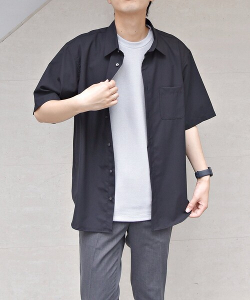 SHIPS any（シップス エニィ）の「SHIPS any: 【ウォッシャブル】CROSS MOVA ストレッチ リラックス  半袖 シャツ  セットアップ対応（シャツ/ブラウス・メンズ・ブラック/チャコールグレー/ブラウン・SMALL/MEDIUM/LARGE/X-LARGE）」の22枚目の写真