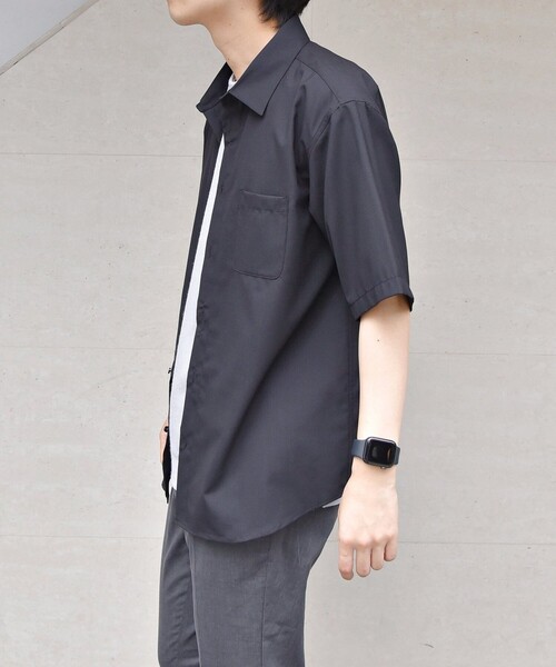 SHIPS any（シップス エニィ）の「SHIPS any: 【ウォッシャブル】CROSS MOVA ストレッチ リラックス  半袖 シャツ  セットアップ対応（シャツ/ブラウス・メンズ・ブラック/チャコールグレー/ブラウン・SMALL/MEDIUM/LARGE/X-LARGE）」の5枚目の写真