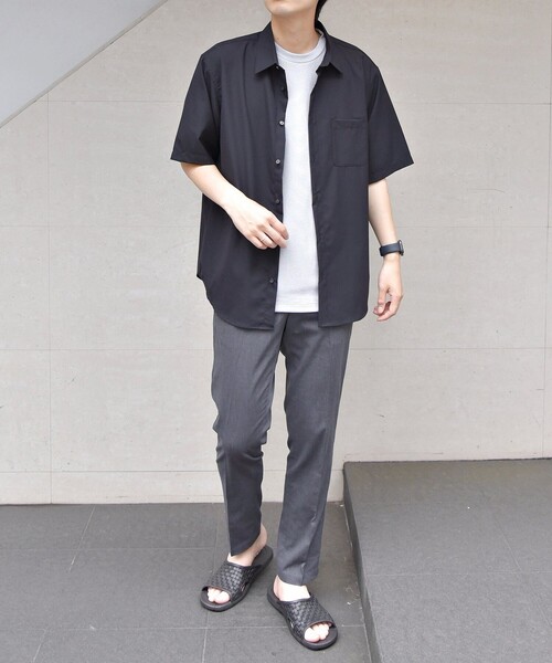 SHIPS any（シップス エニィ）の「SHIPS any: 【ウォッシャブル】CROSS MOVA ストレッチ リラックス  半袖 シャツ  セットアップ対応（シャツ/ブラウス・メンズ・ブラック/チャコールグレー/ブラウン・SMALL/MEDIUM/LARGE/X-LARGE）」の14枚目の写真