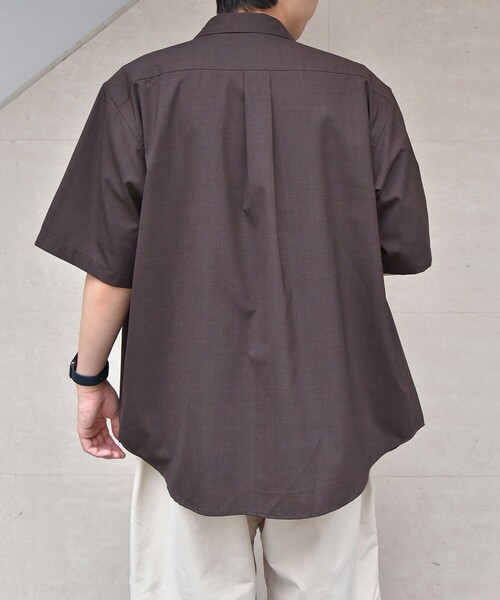 SHIPS any（シップス エニィ）の「SHIPS any: 【ウォッシャブル】CROSS MOVA ストレッチ リラックス  半袖 シャツ  セットアップ対応（シャツ/ブラウス・メンズ・ブラック/チャコールグレー/ブラウン・SMALL/MEDIUM/LARGE/X-LARGE）」の6枚目の写真