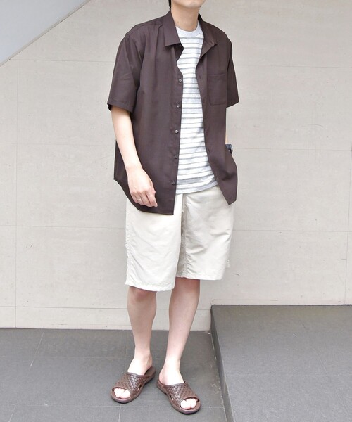 SHIPS any（シップス エニィ）の「SHIPS any: 【ウォッシャブル】CROSS MOVA ストレッチ リラックス  半袖 シャツ  セットアップ対応（シャツ/ブラウス・メンズ・ブラック/チャコールグレー/ブラウン・SMALL/MEDIUM/LARGE/X-LARGE）」の10枚目の写真