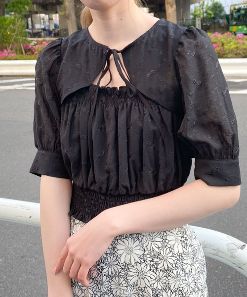 archives（アルシーヴ）の「デコルテデザイン２ｗａｙブラウス（シャツ/ブラウス・レディース・ブラック/グリーン/アイボリー・MEDIUM）」の9枚目の写真