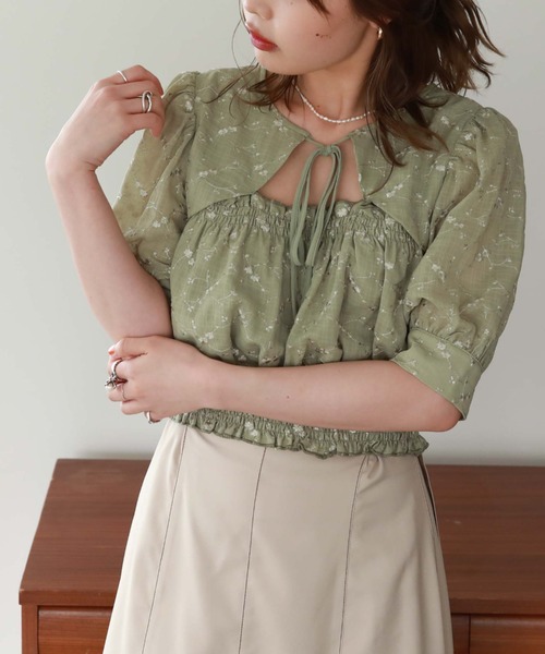 archives（アルシーヴ）の「デコルテデザイン２ｗａｙブラウス（シャツ/ブラウス・レディース・ブラック/グリーン/アイボリー・MEDIUM）」の17枚目の写真