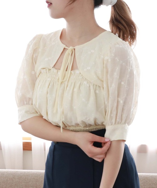 archives（アルシーヴ）の「デコルテデザイン２ｗａｙブラウス（シャツ/ブラウス・レディース・ブラック/グリーン/アイボリー・MEDIUM）」の22枚目の写真