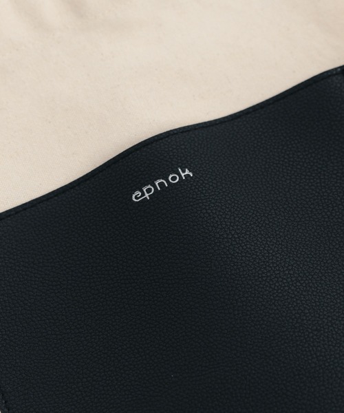 epnok（エプノック）の「パイピングキャンバストート（トートバッグ・メンズ・ブラック/モカ・FREE）」の4枚目の写真