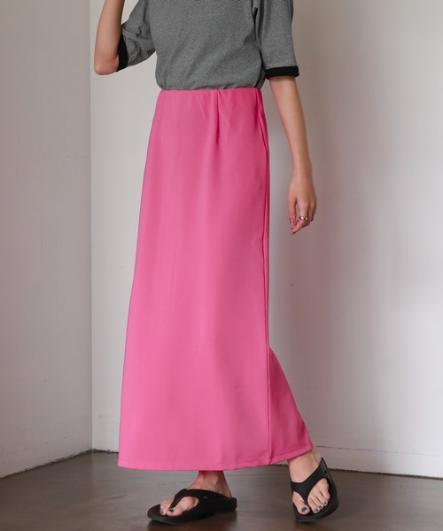 feepur（フェピュール）の「【TALLサイズあり】リップルカラーナロースカート（スカート・レディース・ブラック/レッド/ピンク/ターコイズブルー/ブルー/グリーン・MEDIUM/TALL）」の11枚目の写真