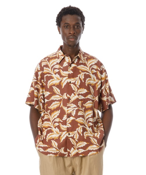 Sandinista(サンディニスタ)の「Leaf Pattern Rayon S/S Shirt / レーヨンリーフ柄半袖シャツ(シャツ/ブラウス・メンズ・ブラウン/ブラック・SMALL/LARGE/MEDIUM)」の2枚目の写真