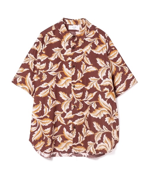 Sandinista(サンディニスタ)の「Leaf Pattern Rayon S/S Shirt / レーヨンリーフ柄半袖シャツ(シャツ/ブラウス・メンズ・ブラウン/ブラック・SMALL/LARGE/MEDIUM)」の3枚目の写真