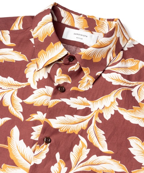 Sandinista(サンディニスタ)の「Leaf Pattern Rayon S/S Shirt / レーヨンリーフ柄半袖シャツ(シャツ/ブラウス・メンズ・ブラウン/ブラック・SMALL/LARGE/MEDIUM)」の5枚目の写真