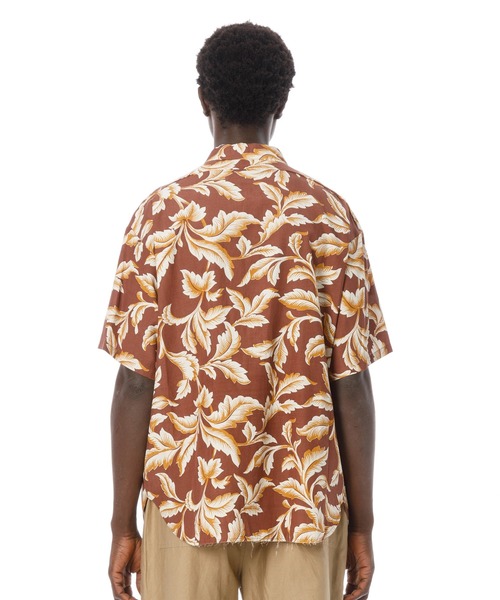 Sandinista(サンディニスタ)の「Leaf Pattern Rayon S/S Shirt / レーヨンリーフ柄半袖シャツ(シャツ/ブラウス・メンズ・ブラウン/ブラック・SMALL/LARGE/MEDIUM)」の14枚目の写真