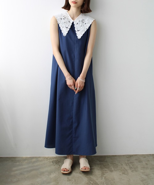 GeeRA(ジーラ)の「カットワーク刺しゅう付け衿(付け襟・レディース・ホワイト/オフホワイト/ブラック・FREE)」の9枚目の写真