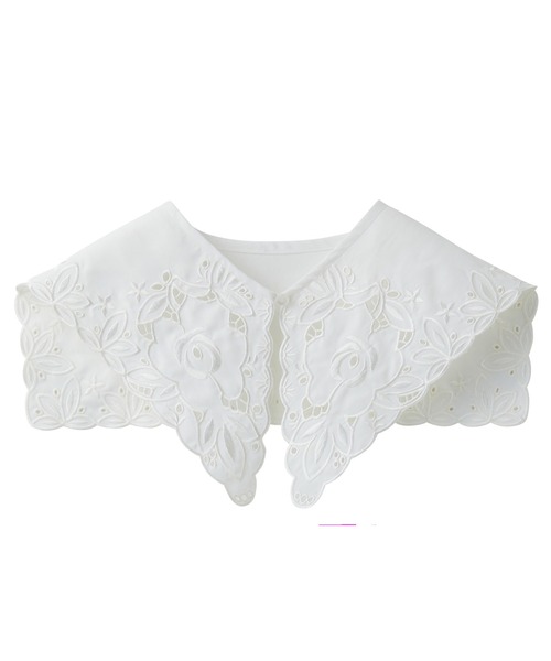 GeeRA(ジーラ)の「カットワーク刺しゅう付け衿(付け襟・レディース・ホワイト/オフホワイト/ブラック・FREE)」の16枚目の写真