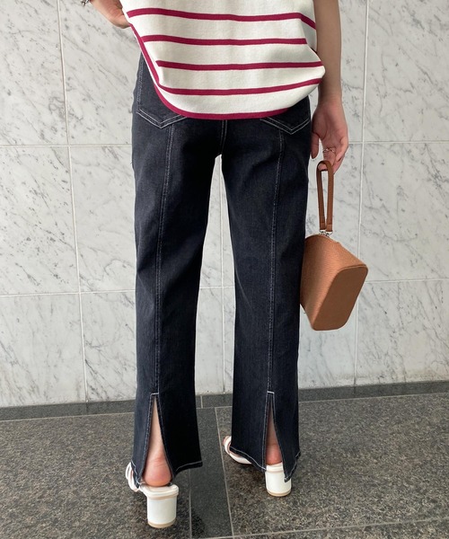 KOBE LETTUCE（コウベレタス）の「バックスリットハイライズデニム（デニムパンツ・レディース・ライトブルー/ブラック/グレー/インディゴブルー・M/PM/PS/S）」の2枚目の写真