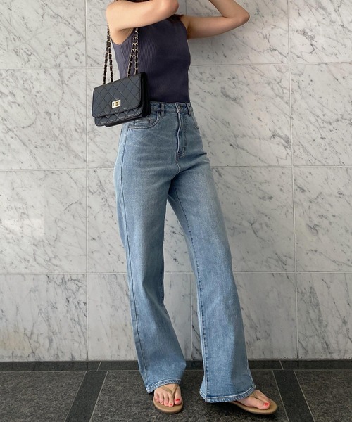 KOBE LETTUCE（コウベレタス）の「バックスリットハイライズデニム（デニムパンツ・レディース・ライトブルー/ブラック/グレー/インディゴブルー・M/PM/PS/S）」の16枚目の写真