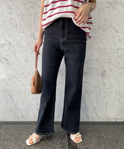 KOBE LETTUCE（コウベレタス）の「バックスリットハイライズデニム（デニムパンツ・レディース・ライトブルー/ブラック/グレー/インディゴブルー・M/PM/PS/S）」の18枚目の写真